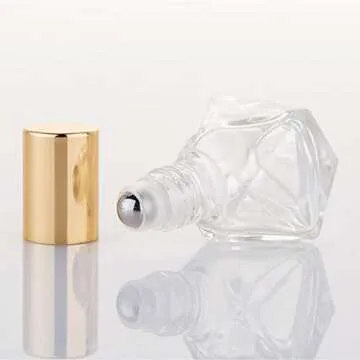 Portable Set of 6 Glass Roller Bottles for Essential Oils