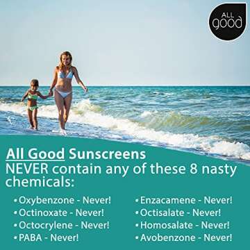 All Good Baby & Kids Sunscreen Spray - UVA/UVB Broad Spectrum, SPF 30, Zinc Oxide, Coral Reef Friendly, Water Resistant, Calendula, Aloe (6 oz)