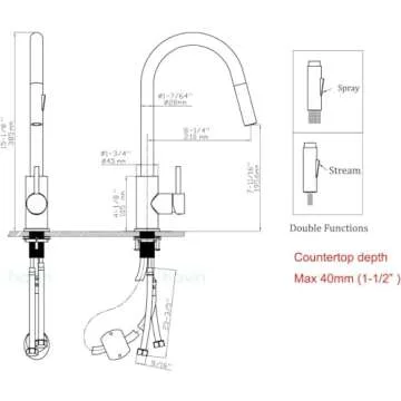 Havin Gold Kitchen Faucet with Pull Down Sprayer