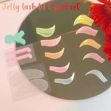 Lash Lift Silicone Shields Eyelash Lifting Pad No Glue Eyelid Katya Vinog Lami Lamination Roller L curl Perm Rod- Lash Lift Tint Ribbon Compensator Y Brush Tool Lower Eye Patch Jelly Lifting Pads Mix