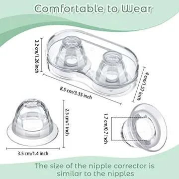 3 Pairs Silicone Inverted Nipple Corrector Suckers Nipple Corrector for Breastfeeding Women with Tra...