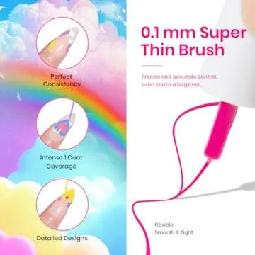 Beetles Rainbow Gel Nail Art Set with Liner Brushes