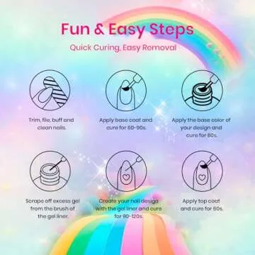 Beetles Rainbow Gel Nail Art Set with Liner Brushes