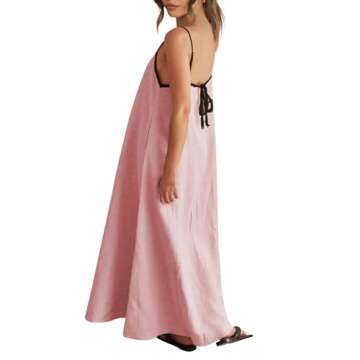Elegant Shy Velvet Summer Linen Maxi Dress for Women