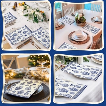 Geyoga 200 Pcs Chinoiserie Guest Napkins for Holidays