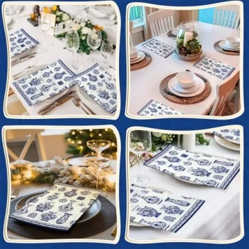 Geyoga 200 Pcs Chinoiserie Guest Napkins for Holidays