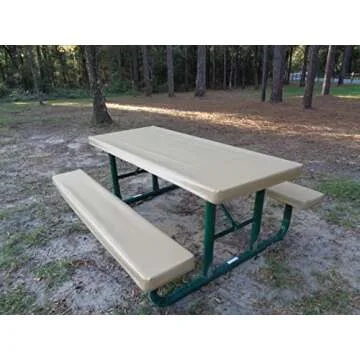 Table Gloves- Worlds Finest, Most Heavy Duty, Fitted Marine Grade Vinyl Picnic Table Cover Sets- Hand Made in The U.S.A. - Great for Camping or Full Time RV Living- (6 Foot Set- Tan)