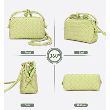 Stylish LOVEINT Hand Woven Leather Clutch & Crossbody Bag