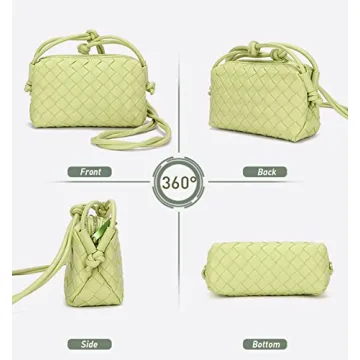 Stylish LOVEINT Hand Woven Leather Clutch & Crossbody Bag