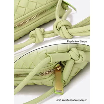 Stylish LOVEINT Hand Woven Leather Clutch & Crossbody Bag