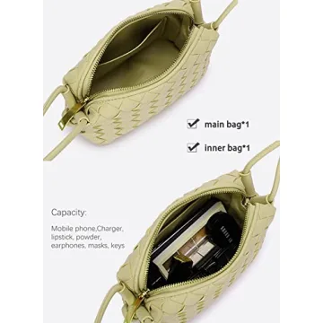 Stylish LOVEINT Hand Woven Leather Clutch & Crossbody Bag