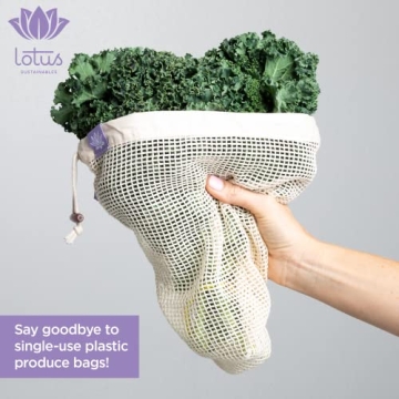 Lotus Sustainables Organic Cotton Produce Bags 5-Pack