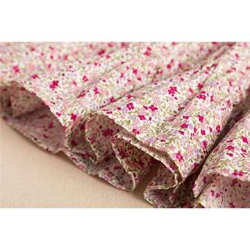 NNJXD Girl Smocked Elastic Printed Dress Summer Casual Wear Size (130) 6-7 Years 1903 Floral