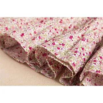 NNJXD Girl Smocked Elastic Printed Dress Summer Casual Wear Size (130) 6-7 Years 1903 Floral