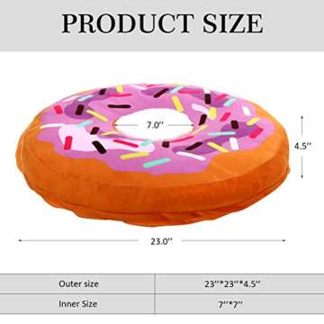 Donut Cat Bed & Small Dog Bed, Plush Orthopedic Foam Mattress Pet Bed for Indoor Cats or Small Dogs,...
