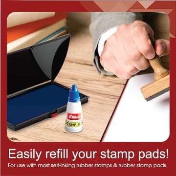 Turquoise Water-Based Refill Ink for Rubber Stamps 1oz