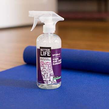 BETTER LIFE Stain & Odor Eliminator Spray - Clothes, Couch Fabric, Carpet Cleaner - Furniture Stain Remover Works on Food, Grass, Grease, Cat or Dog Urine, Pet Stains - 16oz Eucalyptus/Lemongrass