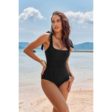 Stylish AI'MAGE Belted One Piece Swimsuit for Women