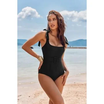 Stylish AI'MAGE Belted One Piece Swimsuit for Women