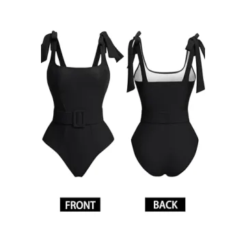 Stylish AI'MAGE Belted One Piece Swimsuit for Women