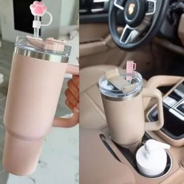 Pink Silicone Straw Covers for Stanley Cup - 6 Pack