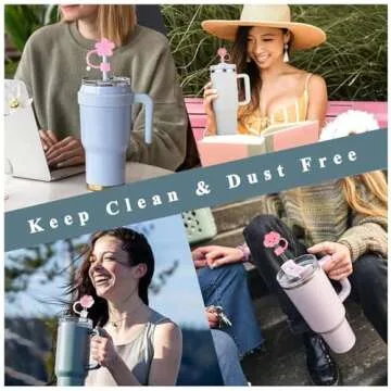 Pink Silicone Straw Covers for Stanley Cup - 6 Pack