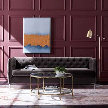 Rivet Avery Marble and Brass Adjustable Floor Lamp 63"