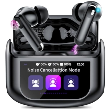 Wireless Earbuds: Bluetooth 5.4 Headphones with Multi-Touch Screen & ANC/ENC