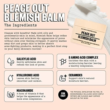 Peace Out Blemish Balm for Acne-Prone Skin - Gentle Exfoliating Cleanser