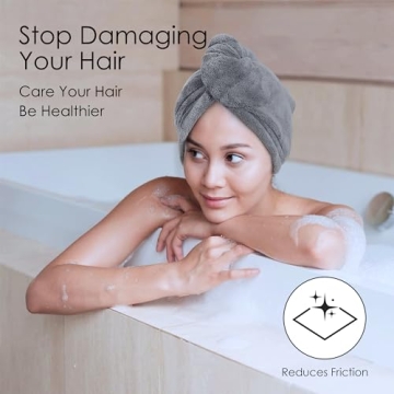 TENSTARS 5 Pack Hair Towel Wrap - Super Absorbent & Soft