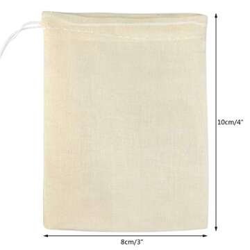 Tayfremn 200Pcs Cotton Drawstring Bags, Reusable Muslin Bag Natural Cotton Bags with Drawstring Prod...