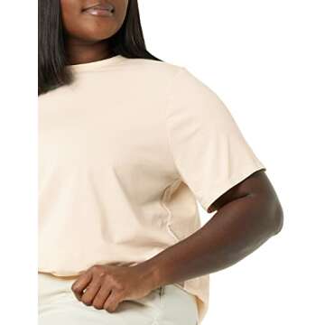 Amazon Essentials Women's Perfect Short-Sleeve T-Shirt (Available in Plus Size) (Previously Amazon Aware), Pale Pink, Medium