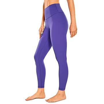 CRZ Yoga Women's Naked Feeling Yoga Pants - 25 Inches Neon Colors Leggings High Waisted Workout Tights Stretchy Fluorescent