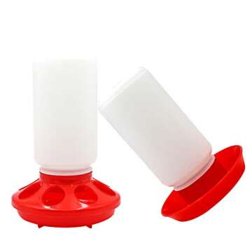 Chicken Feeder and Waterer Set, 1 Liter Chick Drinker and 1 Liter Chick Feeder for Poultry