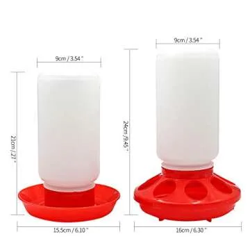 Chicken Feeder and Waterer Set, 1 Liter Chick Drinker and 1 Liter Chick Feeder for Poultry