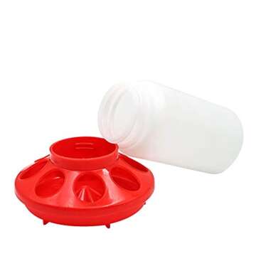 Chicken Feeder and Waterer Set, 1 Liter Chick Drinker and 1 Liter Chick Feeder for Poultry