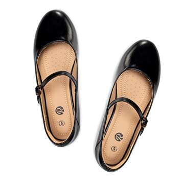 Rekayla Women's Mary Jane Shoes Comfortable Slip on Round Toe Ballet Flats Black Size 8
