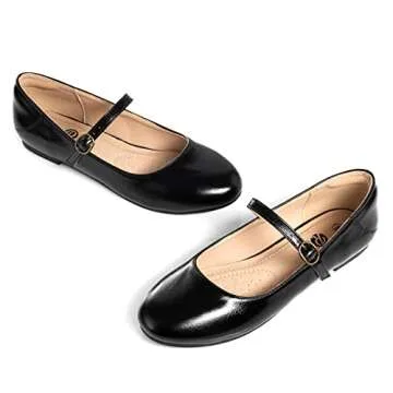 Rekayla Women's Mary Jane Shoes Comfortable Slip on Round Toe Ballet Flats Black Size 8