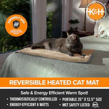 Comfortable Heated Cat Bed Pad for Indoor Use