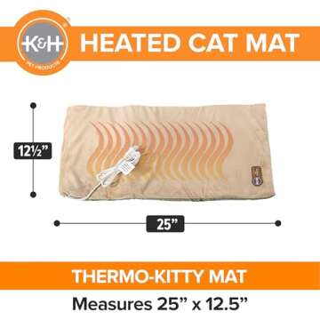 Comfortable Heated Cat Bed Pad for Indoor Use