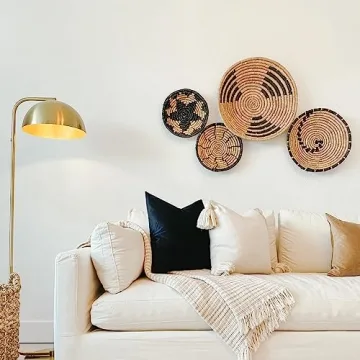 Oversized Natural Woven Seagrass Wall Baskets Set