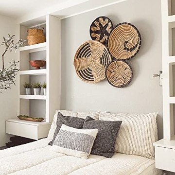 Oversized Natural Woven Seagrass Wall Baskets Set