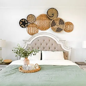 Oversized Natural Woven Seagrass Wall Baskets Set