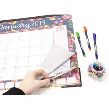 bloom daily planners 2019 Calendar Year Desk or Wall Calendar - 21" x 16" - January 2019 Through December 2019 - Vintage Floral