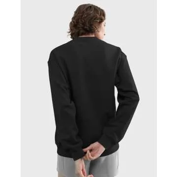 PUMIEY Sweatshirt for Women Crewneck Long Sleeve Hoodies Casual Loose Pullover Tops Fall Fashion, Jet Black Medium