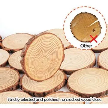 ilauke Natural Wood Slices for Crafts - 16Pcs Unfinished