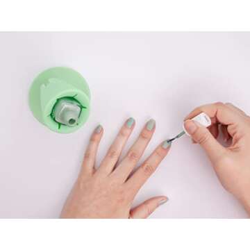 tweexy Hinge Untippable Nail Polish Bottle Holder | Anti-Spill Nail Polish Holder Stand, Tilted, IntelliStick Airlock Suction | Fingernail Painting, Nail Art Tools | Nail Polish Accessories (Cucumber)