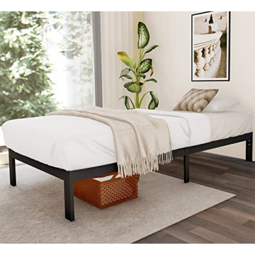 FIRSTHOMES Felix Twin Bed Frame/Twin Bed/Twin Size Metal Platform Bed Frame with Steel Slats/Twin Be...