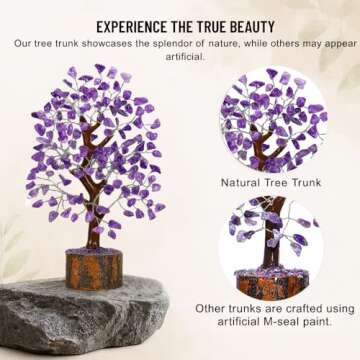 Stunning Amethyst Crystal Tree of Life - Unique Handcrafted Bonsai for Positive Energy and Good Luck