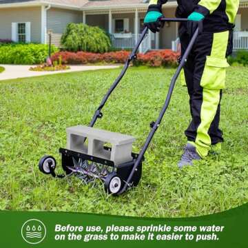 Suchtale 18-Inch Push Spike Aerator for Lawn Care